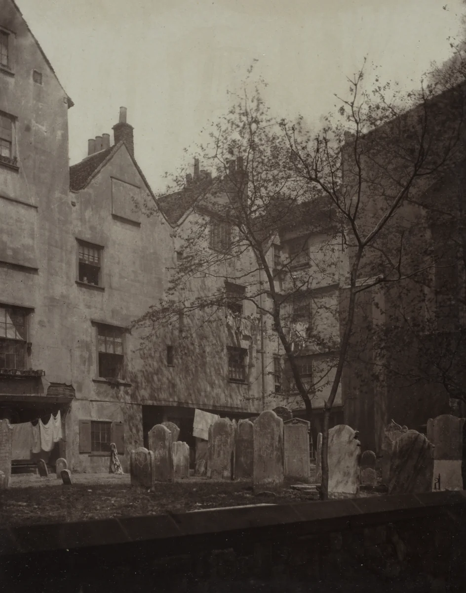 St. Bartholomews: The Churchyard Looking towards Cloth Fair by Alfred H. Bool, photograph, 1877