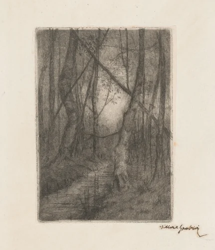 Stream in the Woods by Vittore Grubicy, print, 1893-1894
