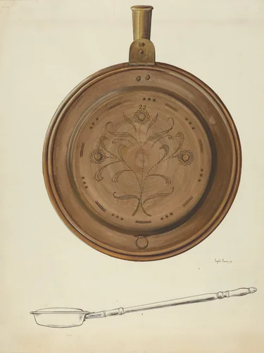 Warming Pan by Dayton Brown, index of american design, 1937