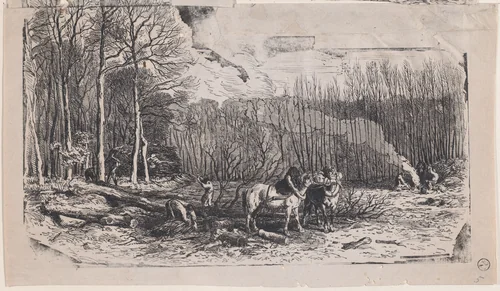 February, from "Album of Rustic Subjects" by Charles Jacque, print, 1859