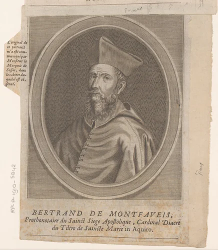 Portret van Bertrand de Montfavès by Etienne Picart, print, 1660