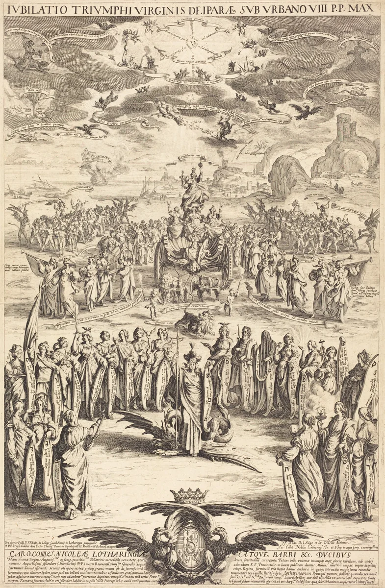The Triumph of the Virgin by Jacques Callot, print, 1625