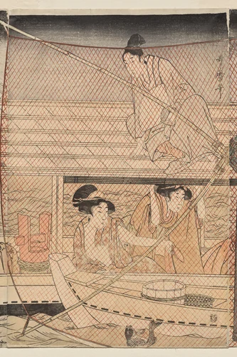 Net Fishing at Night on the Sumida River by Kitagawa Utamaro (喜多川歌麿), print, 1795-1805