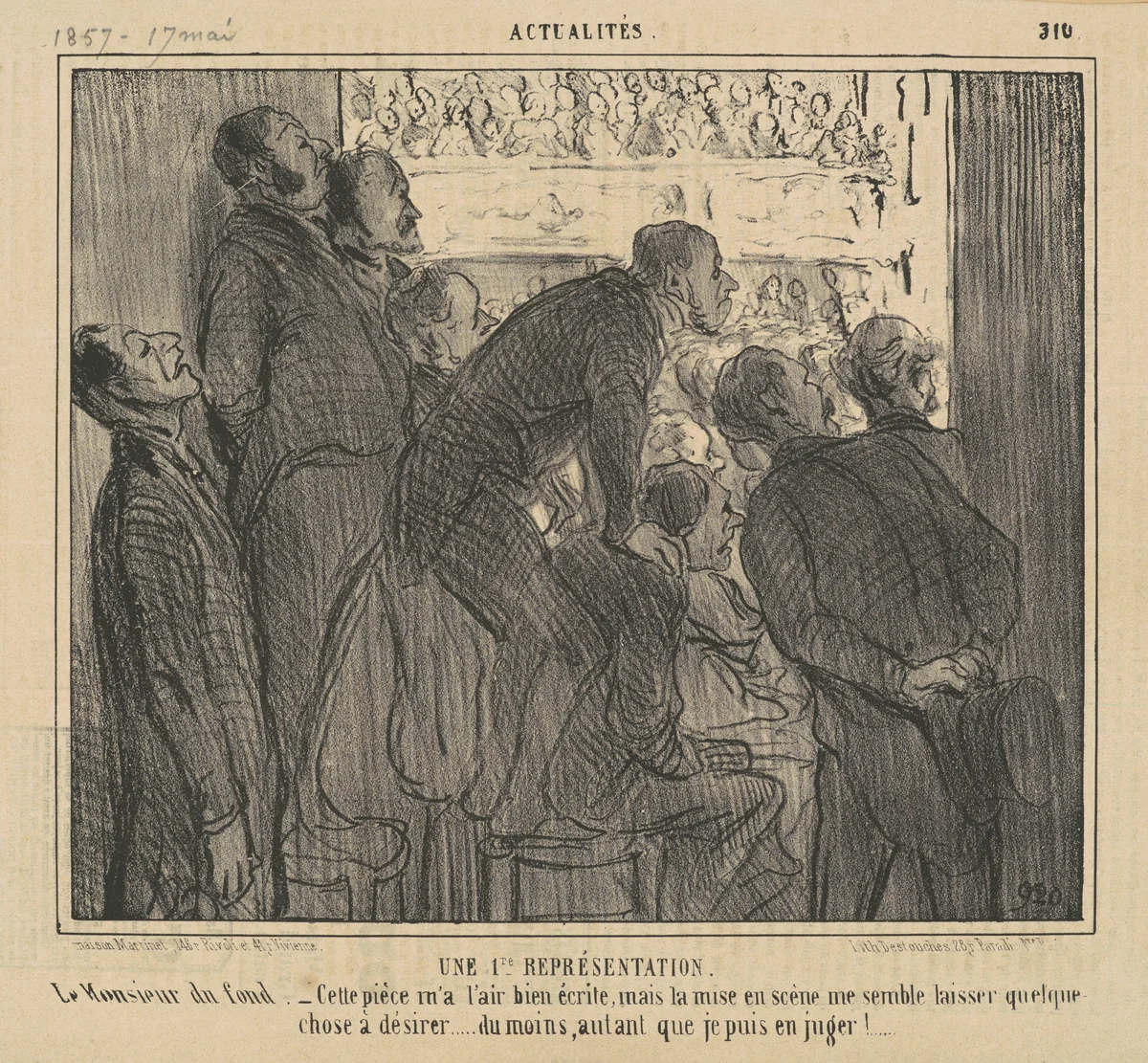 Une 1er reprèsentation de la bourse by Honoré Daumier, print, 1856