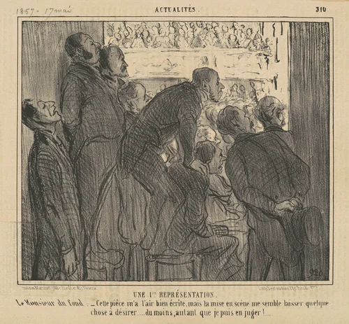 Une 1er reprèsentation de la bourse by Honoré Daumier, print, 1856