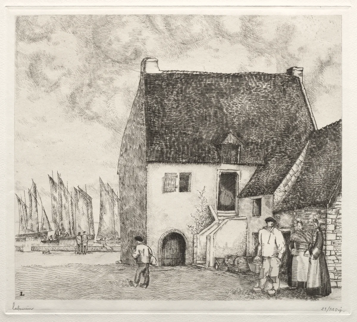 Fishermen's Quarters by Jean-Émile Laboureur, print, 1933
