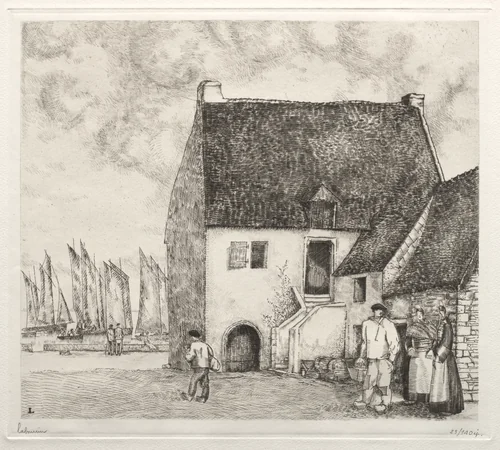 Fishermen's Quarters by Jean-Émile Laboureur, print, 1933