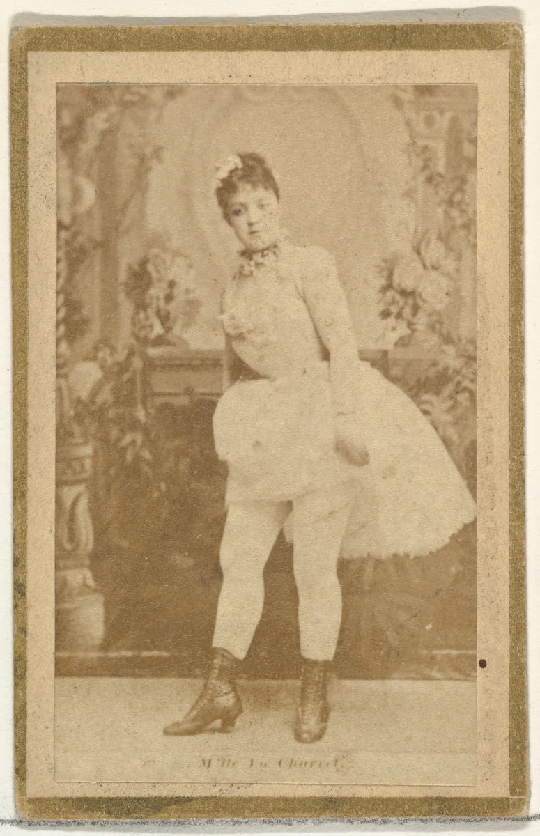 M'lle La Chacuti, from the Actresses and Celebrities series (N60, Type 2) promoting Little Beauties Cigarettes for Allen & Ginter brand tobacco products by Allen & Ginter, photograph, 1887