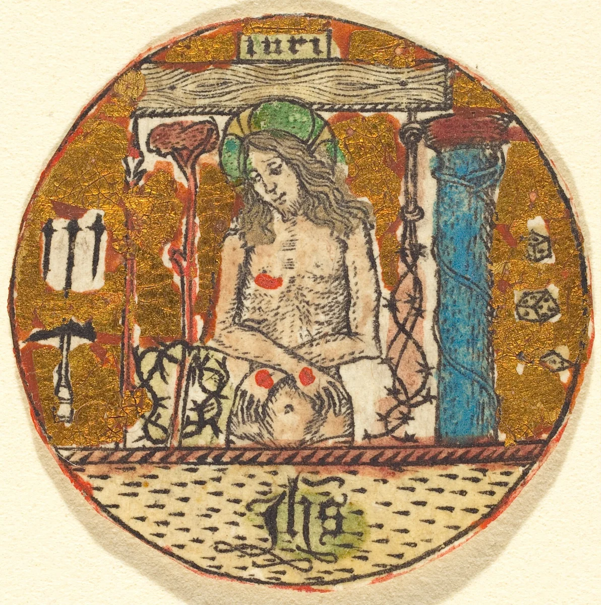 Christ as the Man of Sorrows by Master E. S., print, 1450-1460