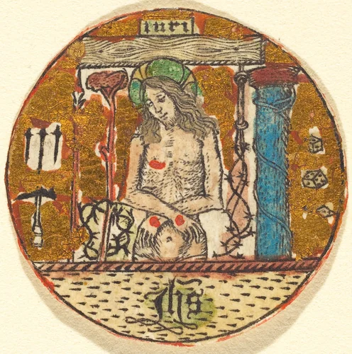 Christ as the Man of Sorrows by Master E. S., print, 1450-1460