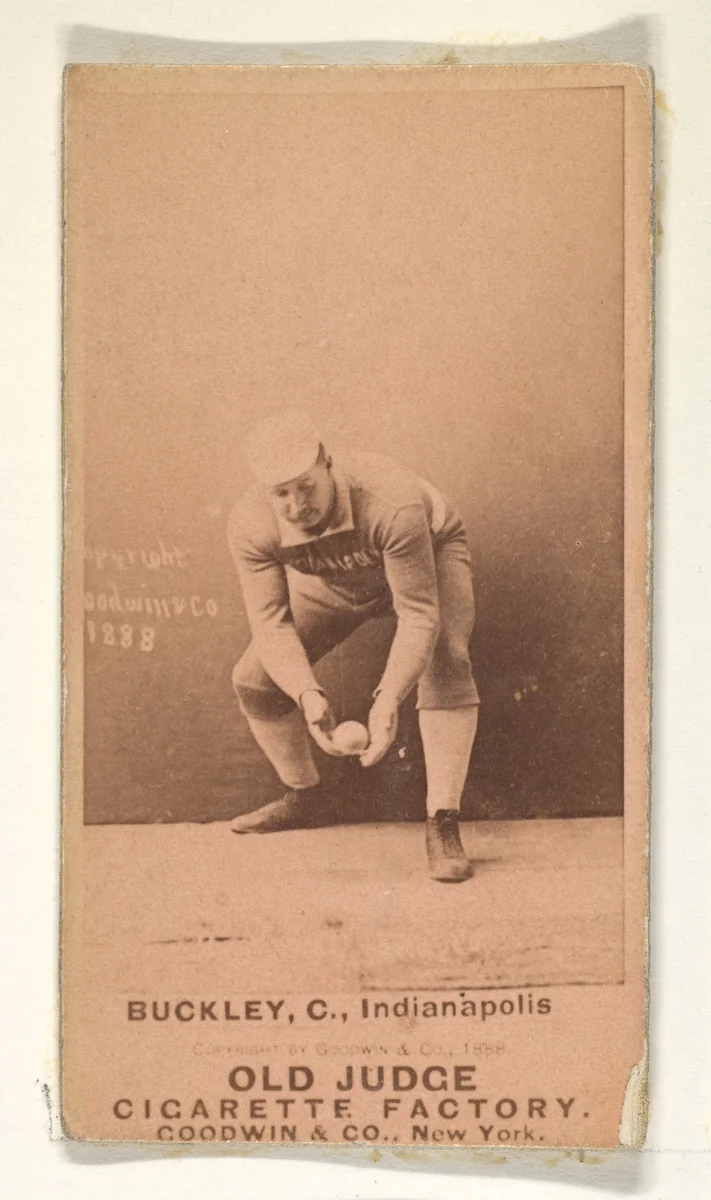 Buckley, Catcher, Indianapolis, from the Old Judge series (N172) for Old Judge Cigarettes by Goodwin & Company, photograph, 1888