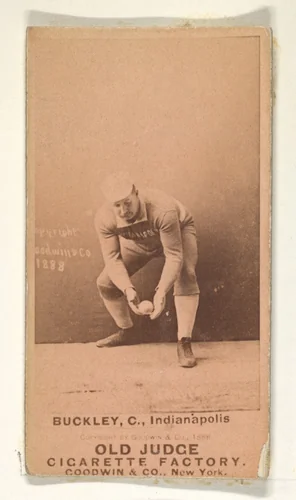 Buckley, Catcher, Indianapolis, from the Old Judge series (N172) for Old Judge Cigarettes by Goodwin & Company, photograph, 1888