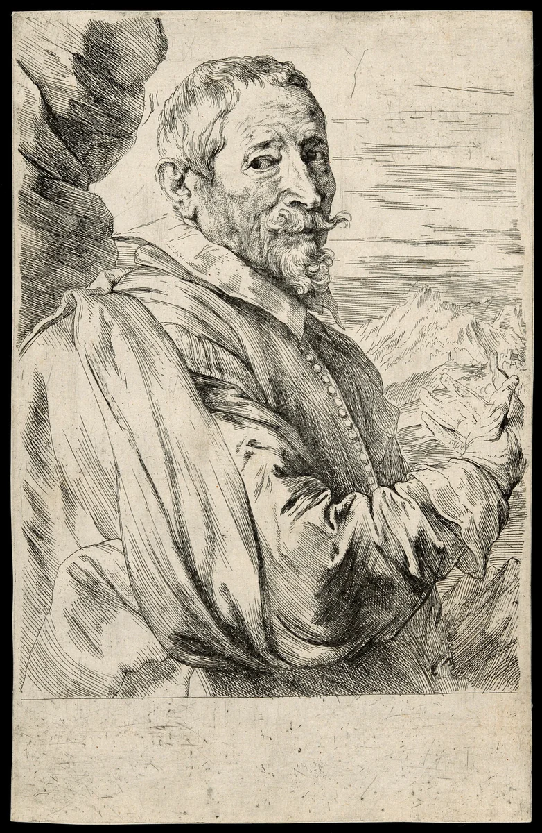 Joos de Momper by Anthony van Dyck, print, 1630-1633