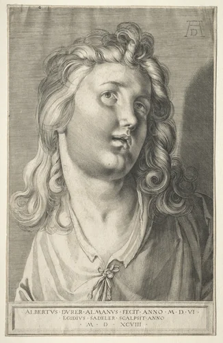 Female Head by Aegidius Sadeler, print, 1598