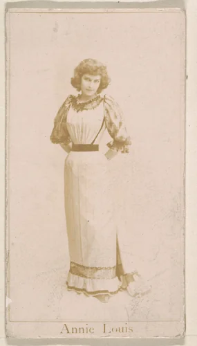 Annie Louis, from the Actresses series (N245) issued by Kinney Brothers to promote Sweet Caporal Cigarettes by Kinney Brothers Tobacco Company, photograph, 1890