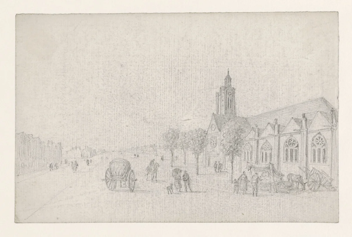 Saint Nicolas des Champs by Georges Michel, drawing, 1773-1843