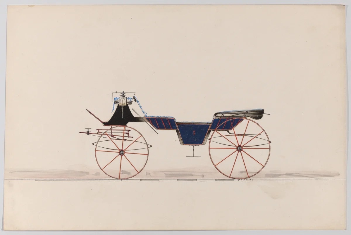 Design for Drop Center Vis-à-vis (unnumbered) by Brewster & Co., drawing, 1865-1875