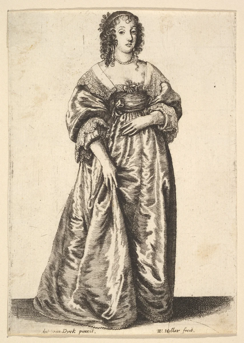 Figure of a Lady Standing by Wenceslaus Hollar, print, 1625-1677