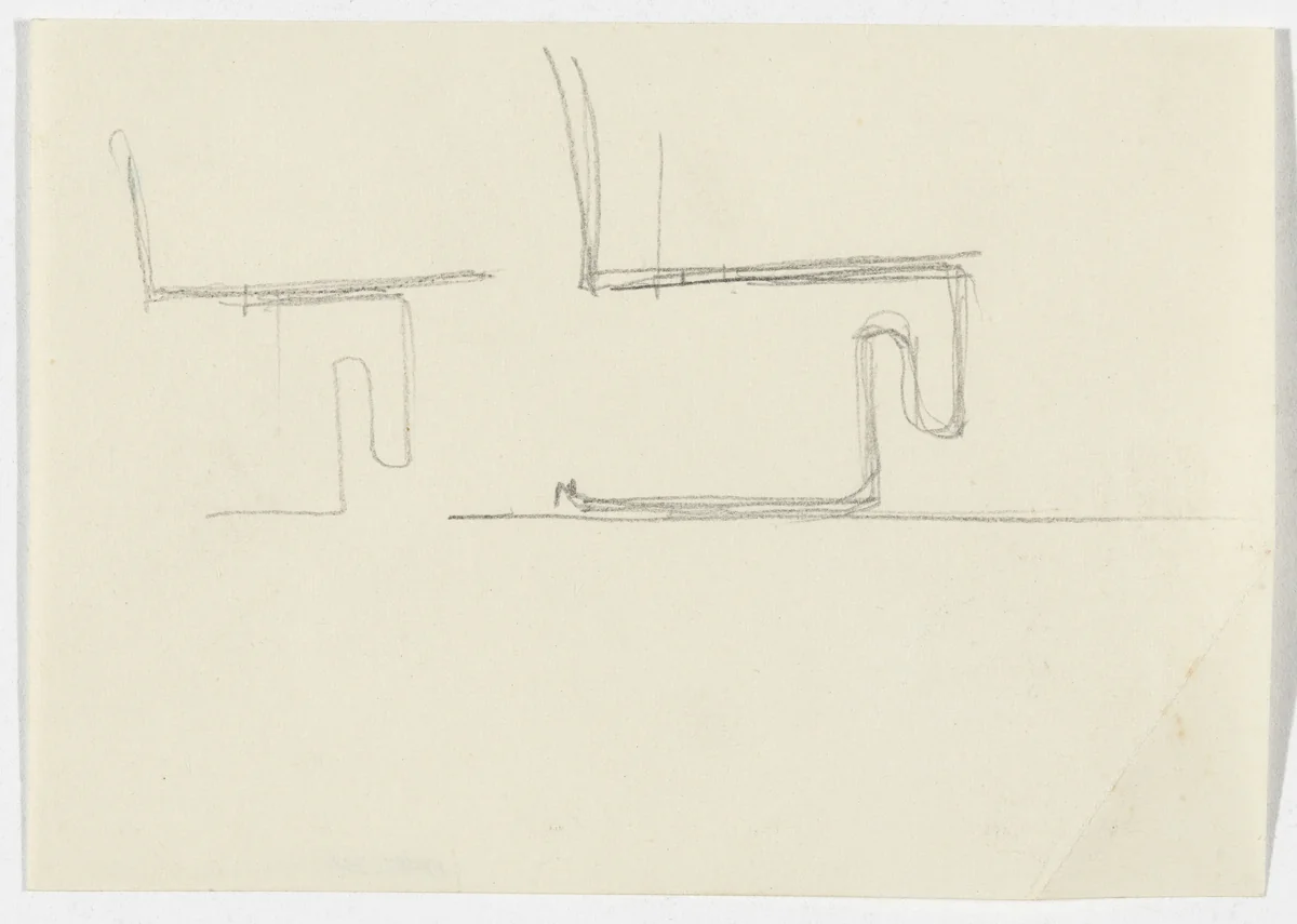 Chair without Arms (Elevation sketches) by Ludwig Mies van der Rohe, mies van der rohe archive, 1926