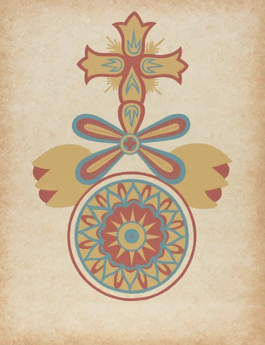 Santa Barbara Mission Doorway Design from the portfolio "Decorative Art of Spanish California" by American 20th Century, index of american design, 1935-1942