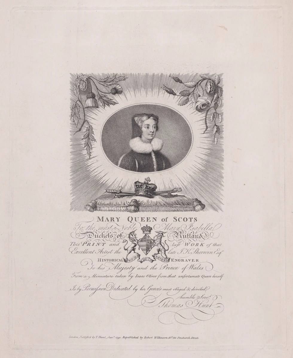 Mary, Queen of Scots by John Keyse Sherwin, print, 1765-1799