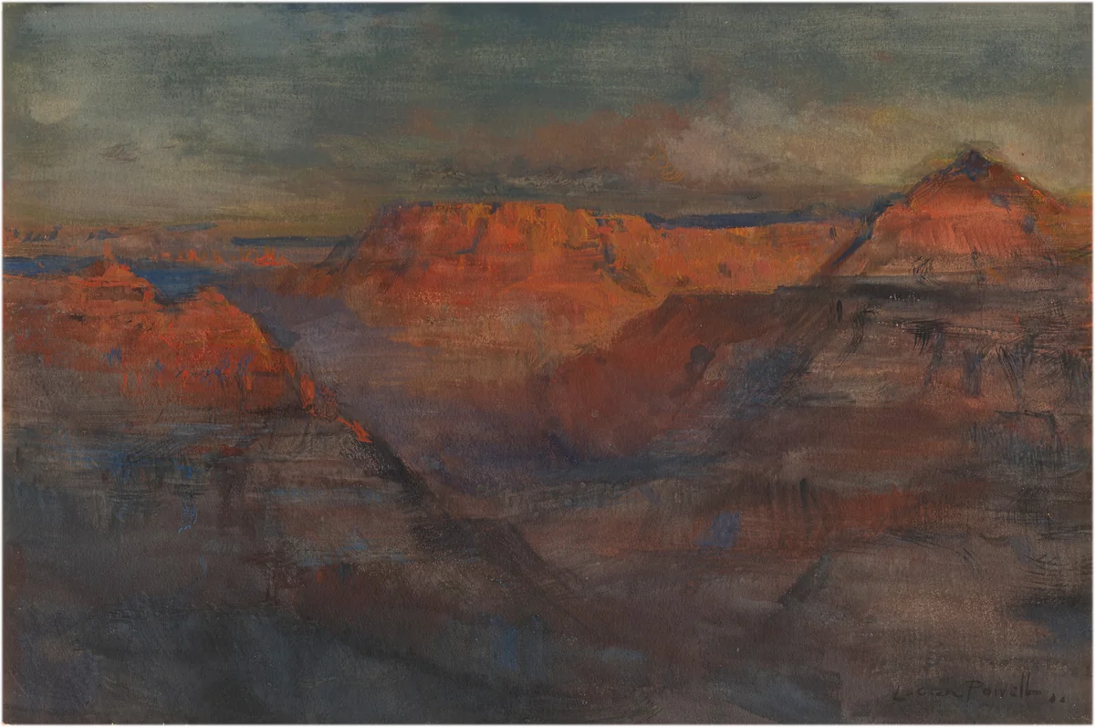 The Afterglow, Grand Canyon, Arizona by Lucien Whiting Powell, drawing, 1899-1909