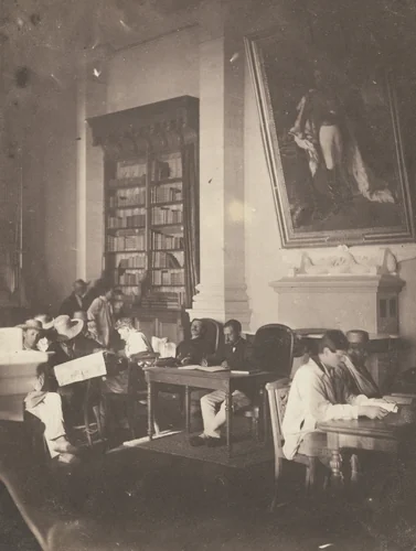 Reading Room, Imperial Asylum, Vincennes by Charles Nègre, photograph, 1858