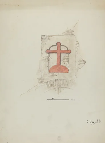 Cross over Main Entrance to Mission by Geoffrey Holt, index of american design, 1937