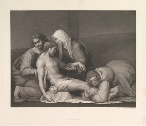 The Lamentation of Christ by Franz Anton Erich Moritz Steinla, print, 1830