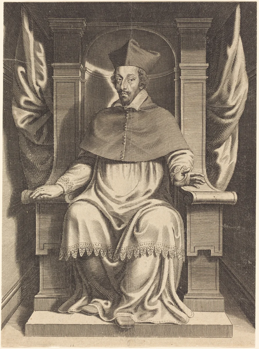 Armand Jean du Plessis, Cardinal Richelieu by Michel Lasne, print, 1590-1667