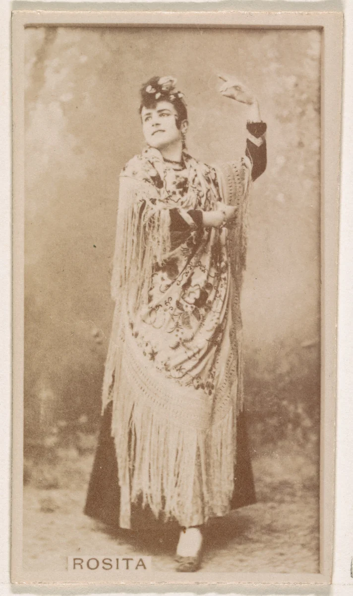 Rosita, from the Actresses series (N245) issued by Kinney Brothers to promote Sweet Caporal Cigarettes by Kinney Brothers Tobacco Company, photograph, 1890