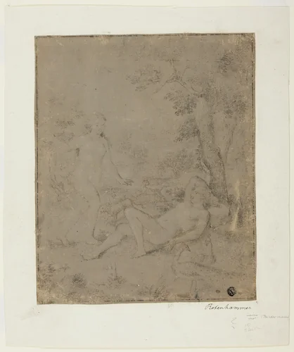 Adam and Eve by Hans Rottenhammer, drawing, 1575-1799
