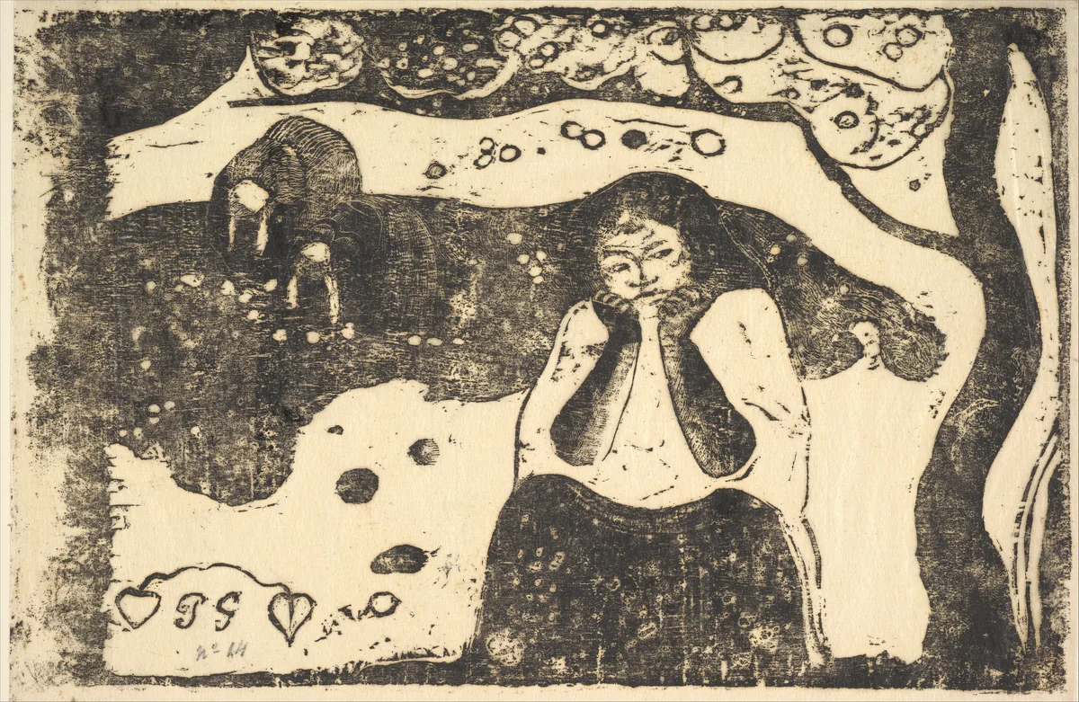 Human Misery by Paul Gauguin, print, 1898-1899