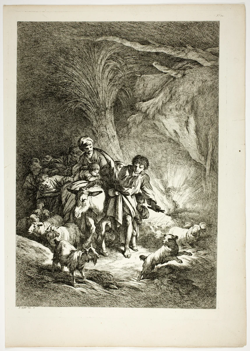 Plate 30 of 38 from Oeuvres de J. B. Huet by Jean Baptiste Huet, print, 1796-1799