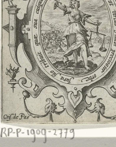 Rechtvaardigheid by Unknown, print, 1574-1637