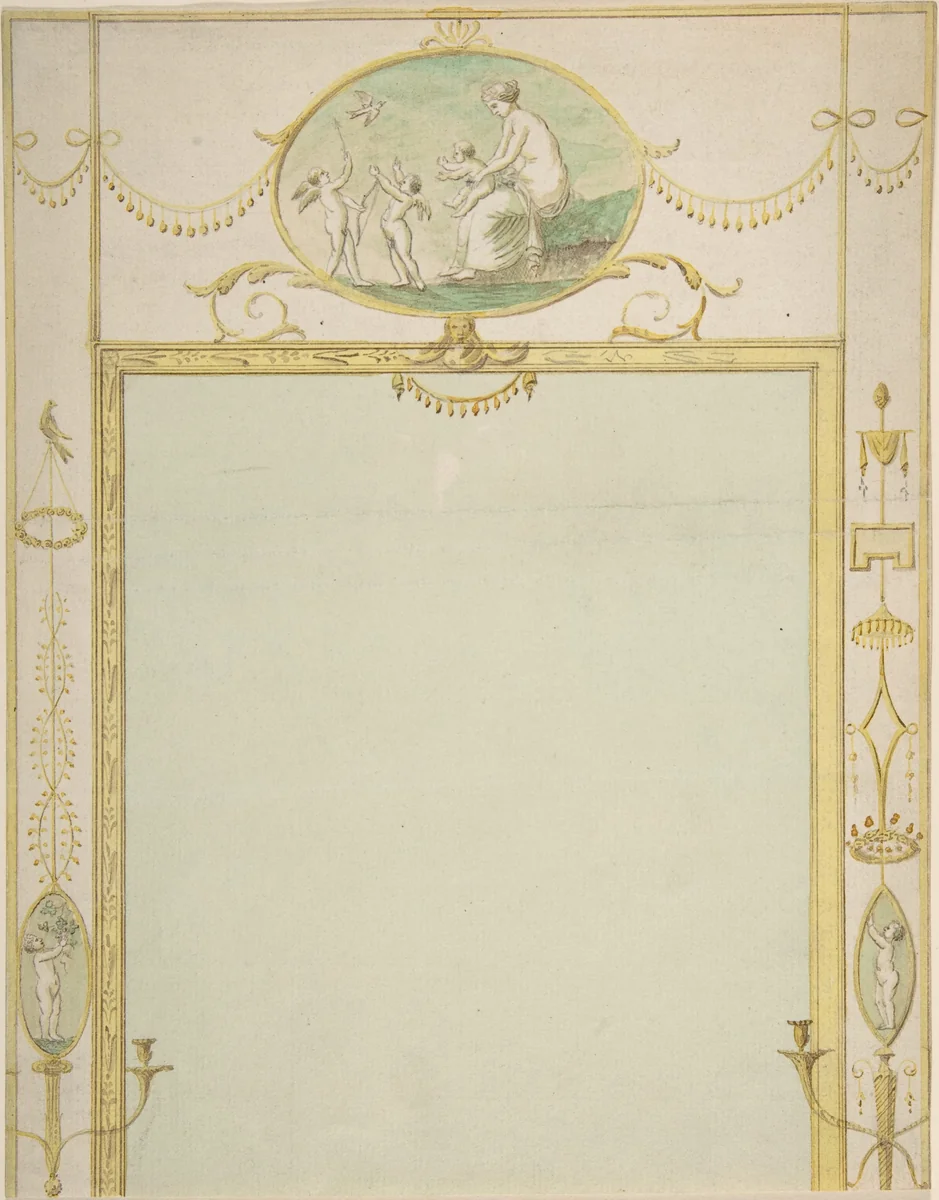 Design for a Mirror by James Wyatt, drawing, 1766-1813