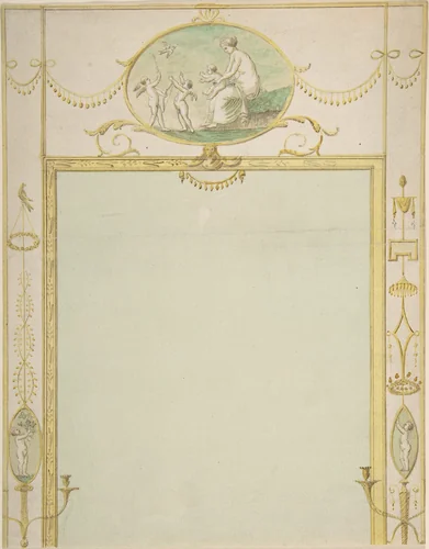 Design for a Mirror by James Wyatt, drawing, 1766-1813