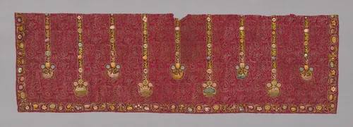 Panel (Showing Symbols of the Four Seasons) by France, textile, 1601-1700