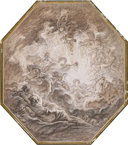 Aurora Heralding the Arrival of the Morning Sun by François Boucher, drawing, 1765