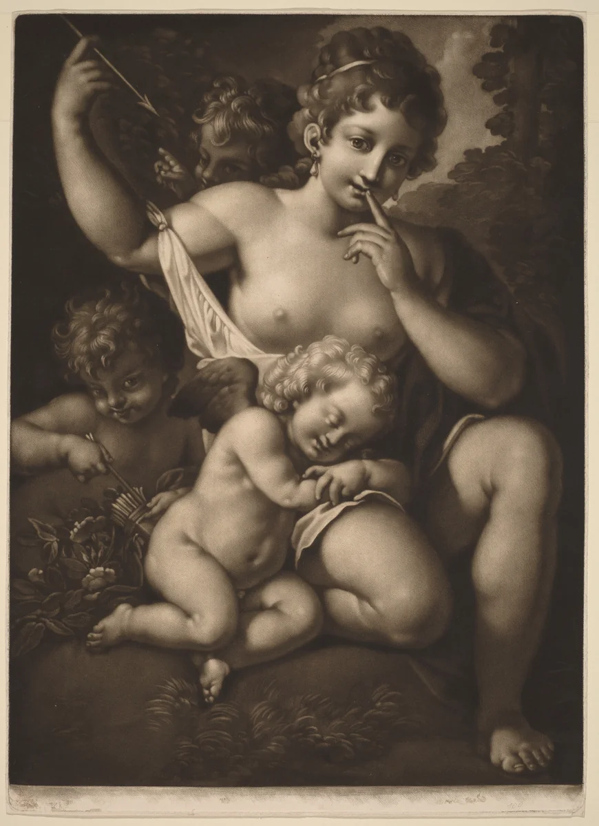Venus and Amor by Johann Peter Pichler, print, 1800