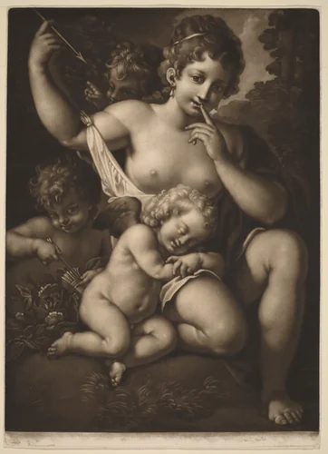 Venus and Amor by Johann Peter Pichler, print, 1800