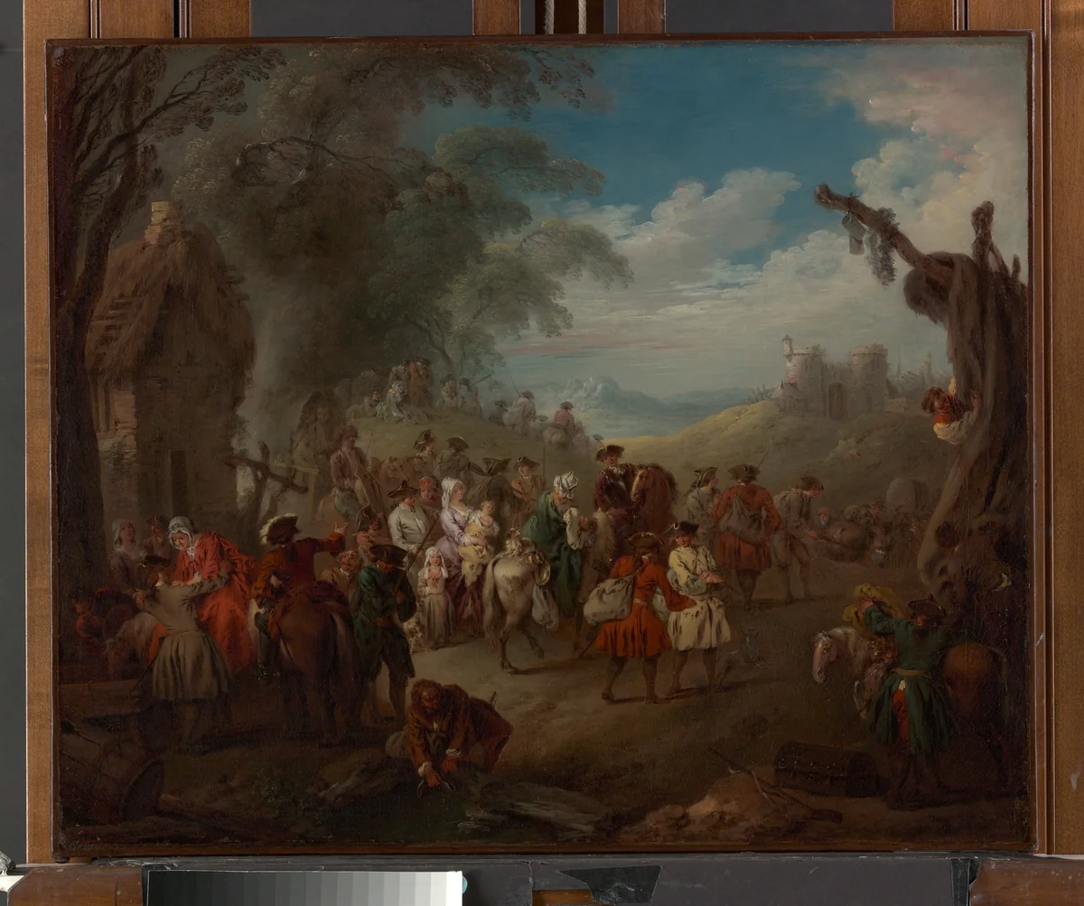 Troops on the March by Jean Baptiste Joseph Pater, painting, 1720-1730