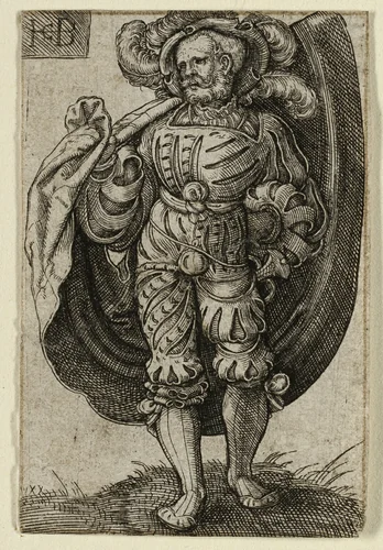 The Standard-Bearer by Jacob Binck, print, 1501-1600