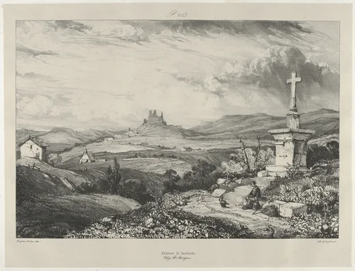 Larderole Castle by Eugène Isabey, print, 1832
