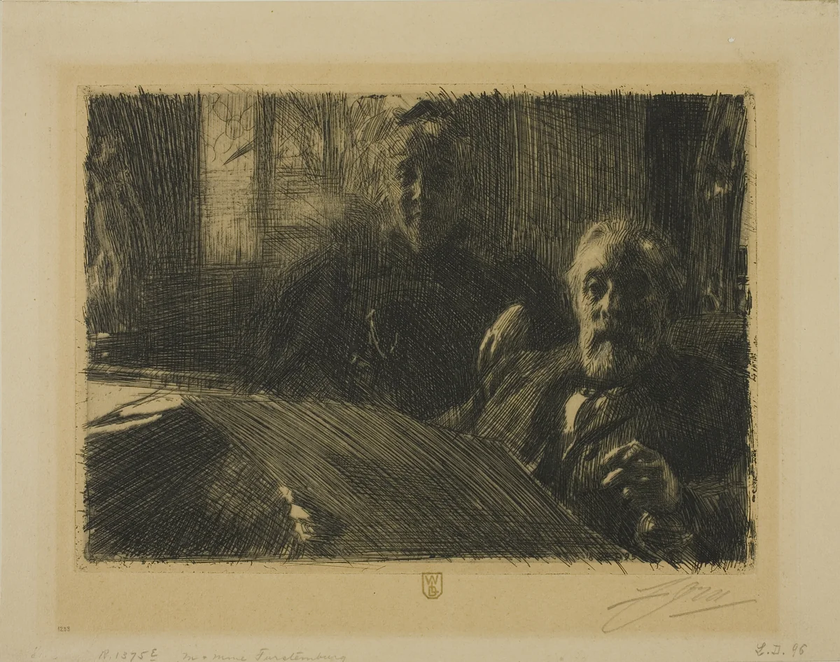 Mr. and Mrs. Fürstenberg by Anders Zorn, print, 1895