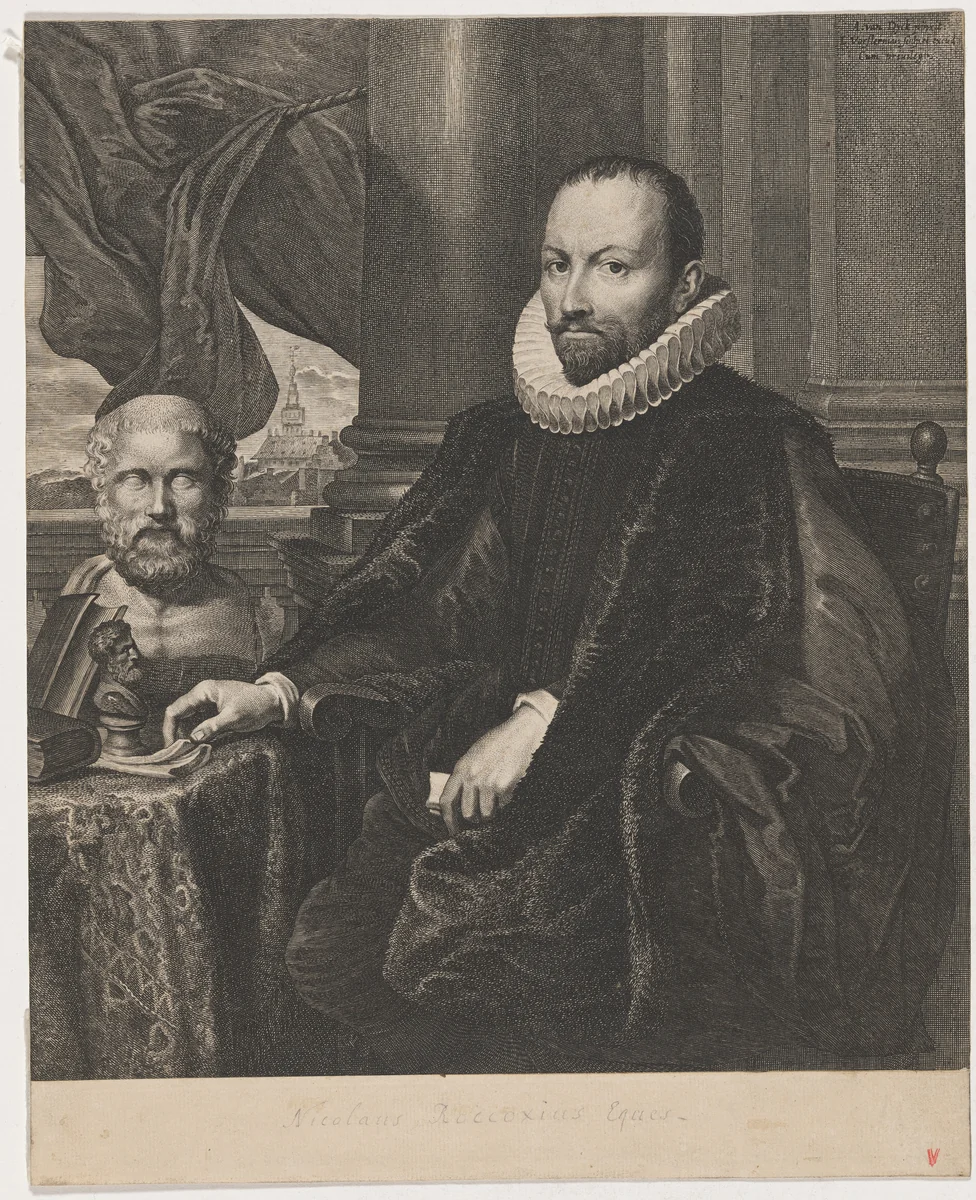 Nicholas Roccoxius by Lucas Emil Vorsterman; Sir Anthony van Dyck, print, 1595-1675