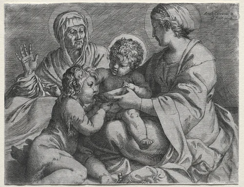 Madonna with the Bowl by Annibale Carracci, print, 1606