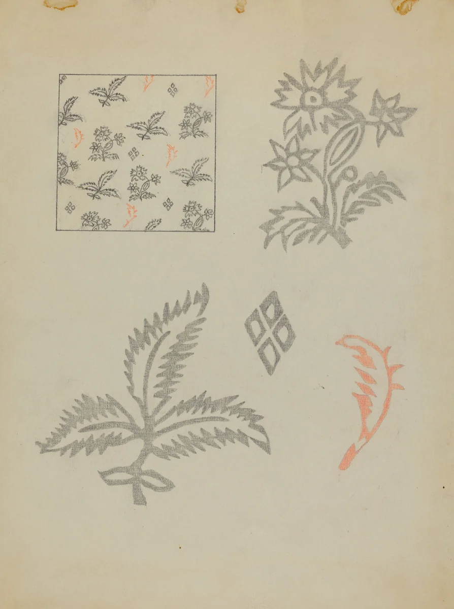 Textile by Suzanne Roy, index of american design, 1935-1942