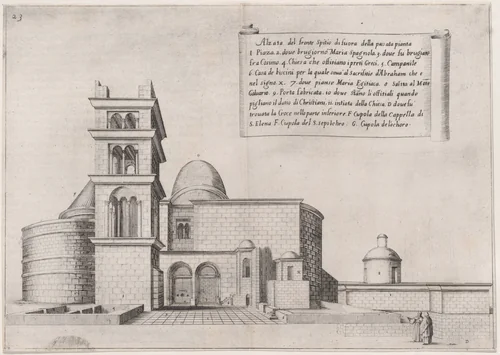Plate 19, from "Trattato delle Piante & Immagini de Sacri Edifizi di Terra Santa" (Treatise of the Plans & Images of the Sacred Buildings of the Holy Land) by Jacques Callot, print, 1620
