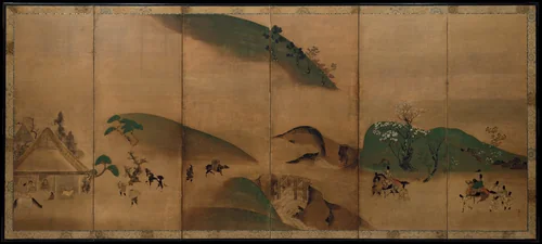 Royal Visit to Ōhara, from The Tale of the Heike by Tawaraya Sōtatsu (俵屋宗達), painting, 1600-1650